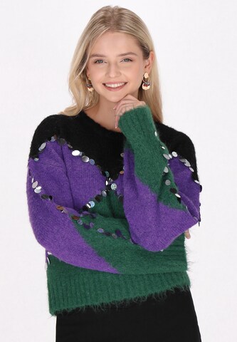 Pullover di IZIA in verde: frontale