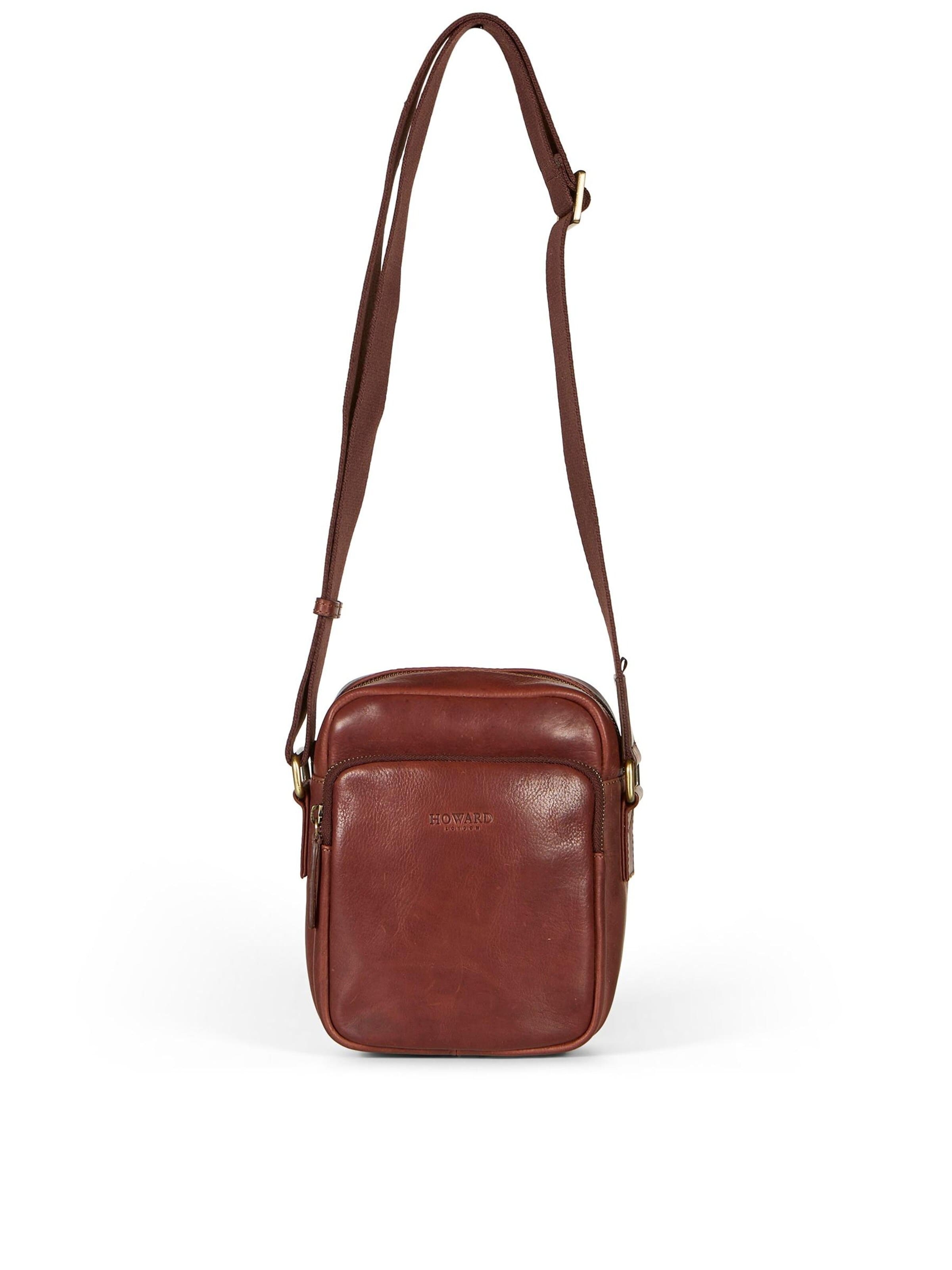 Howard London Schoudertas 'Cross Body Bag Eddie Brown' in Bruin: voorkant