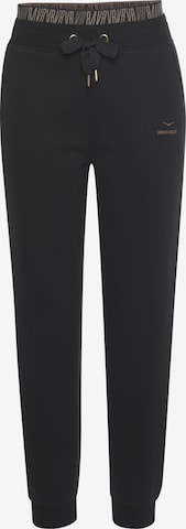 VENICE BEACH Slim fit Trousers in Black: front