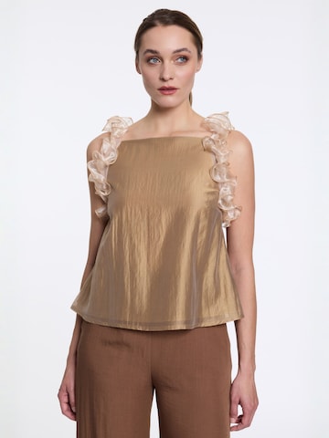 Ana Alcazar Top in Brown: front