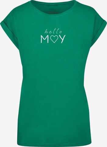 Merchcode Shirt 'Spring - Hello May' in Green: front