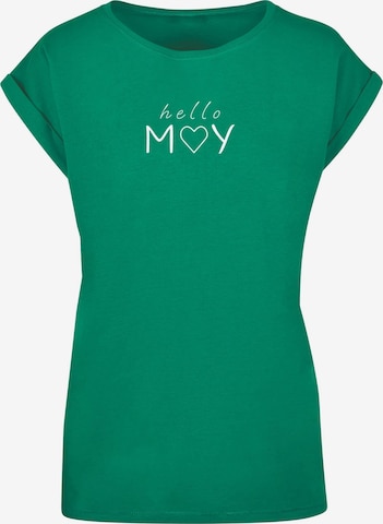 Merchcode T-Shirt 'Spring - Hello May' in Grün: predná strana