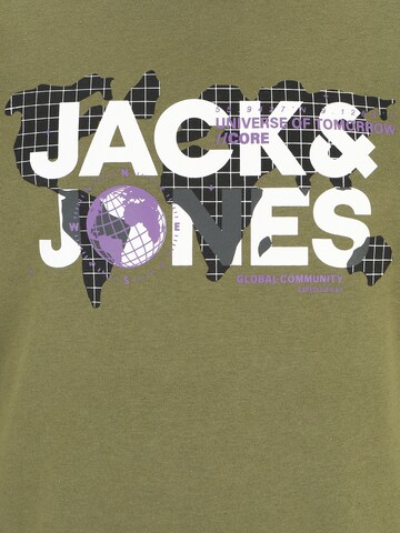 Jack & Jones Plus كنزة رياضية 'DUST' بلون أخضر
