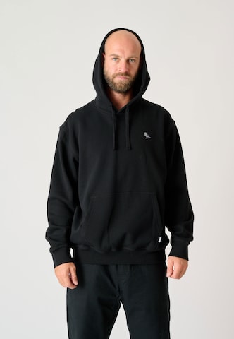 Cleptomanicx Kapuzenpullover 'Embro Gull Mono' in Schwarz