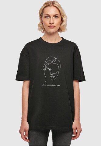 Merchcode Oversized shirt 'WD - Woman Figure' in Zwart: voorkant