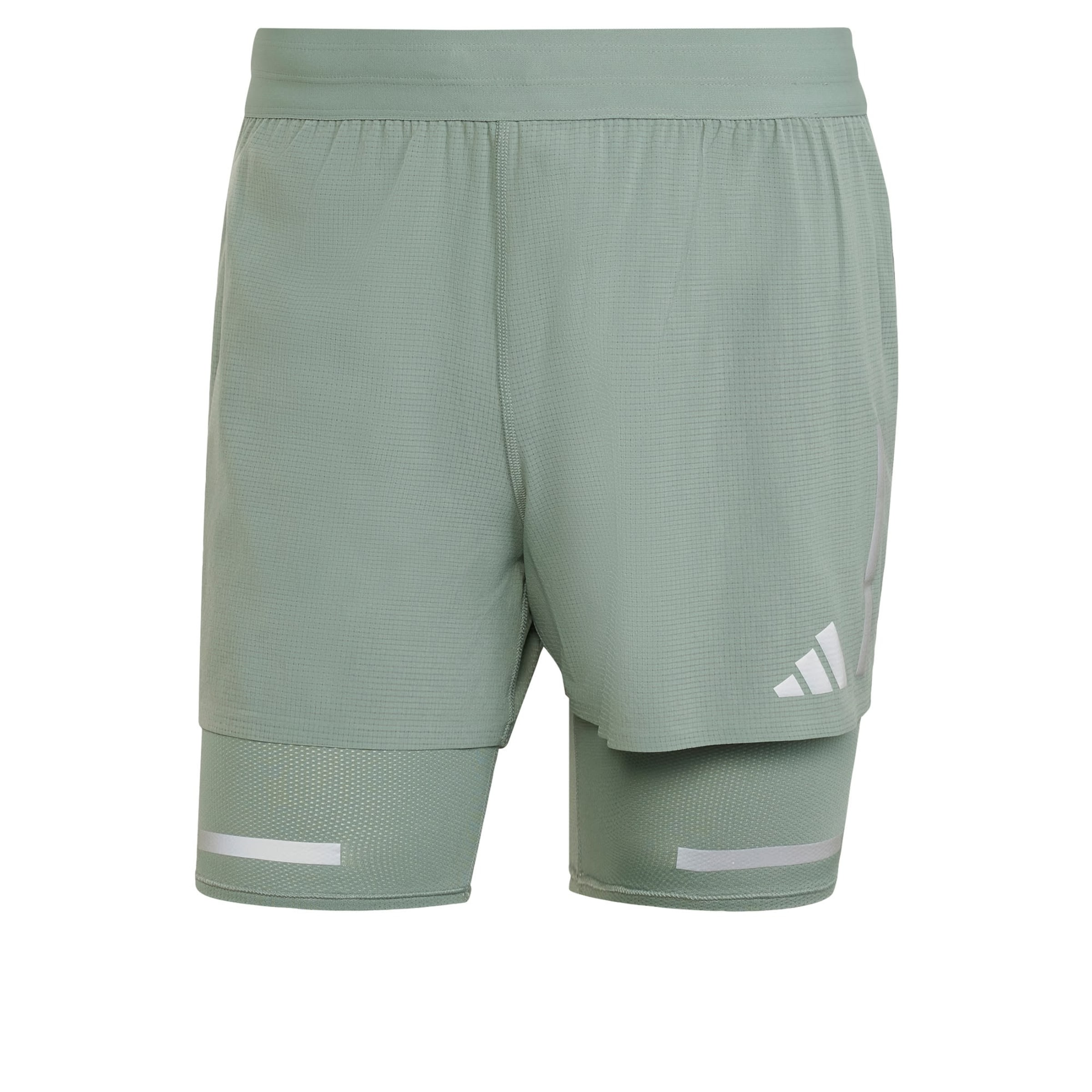regular Pantaloni sportivi 'Ultimate Running Reflective 2-in-1' di ADIDAS PERFORMANCE in verde: frontale