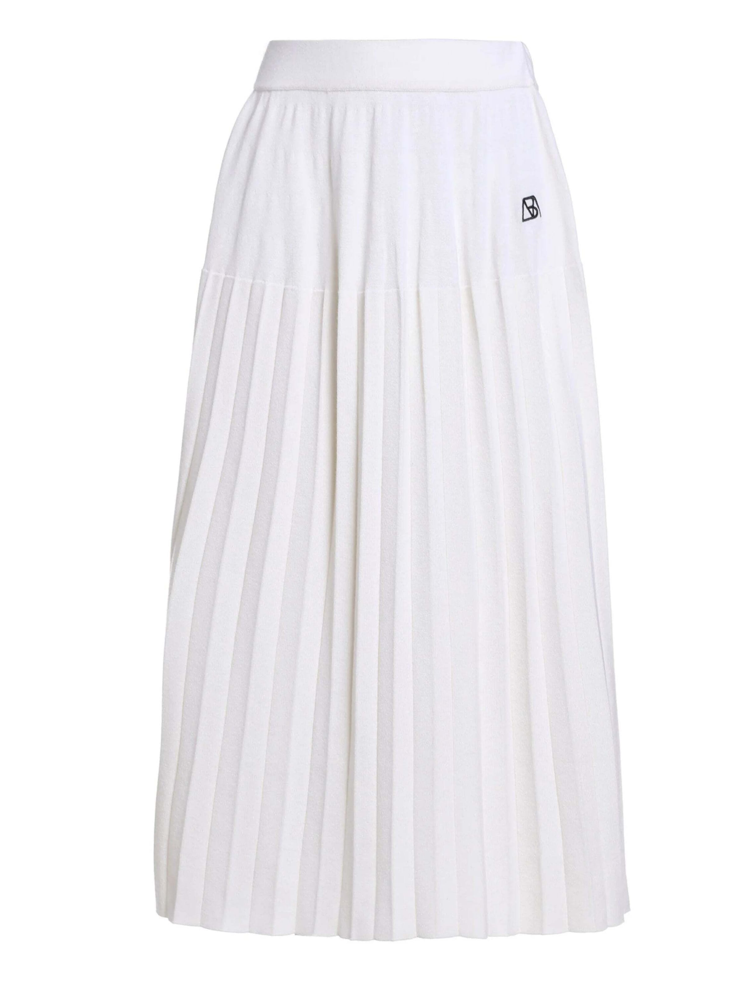 BELLEMERE NEW YORK Skirt 'Merino Pleated-Skirt' in White: front