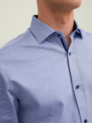 JACK & JONES Slim fit Button Up Shirt 'Royal' in Blue