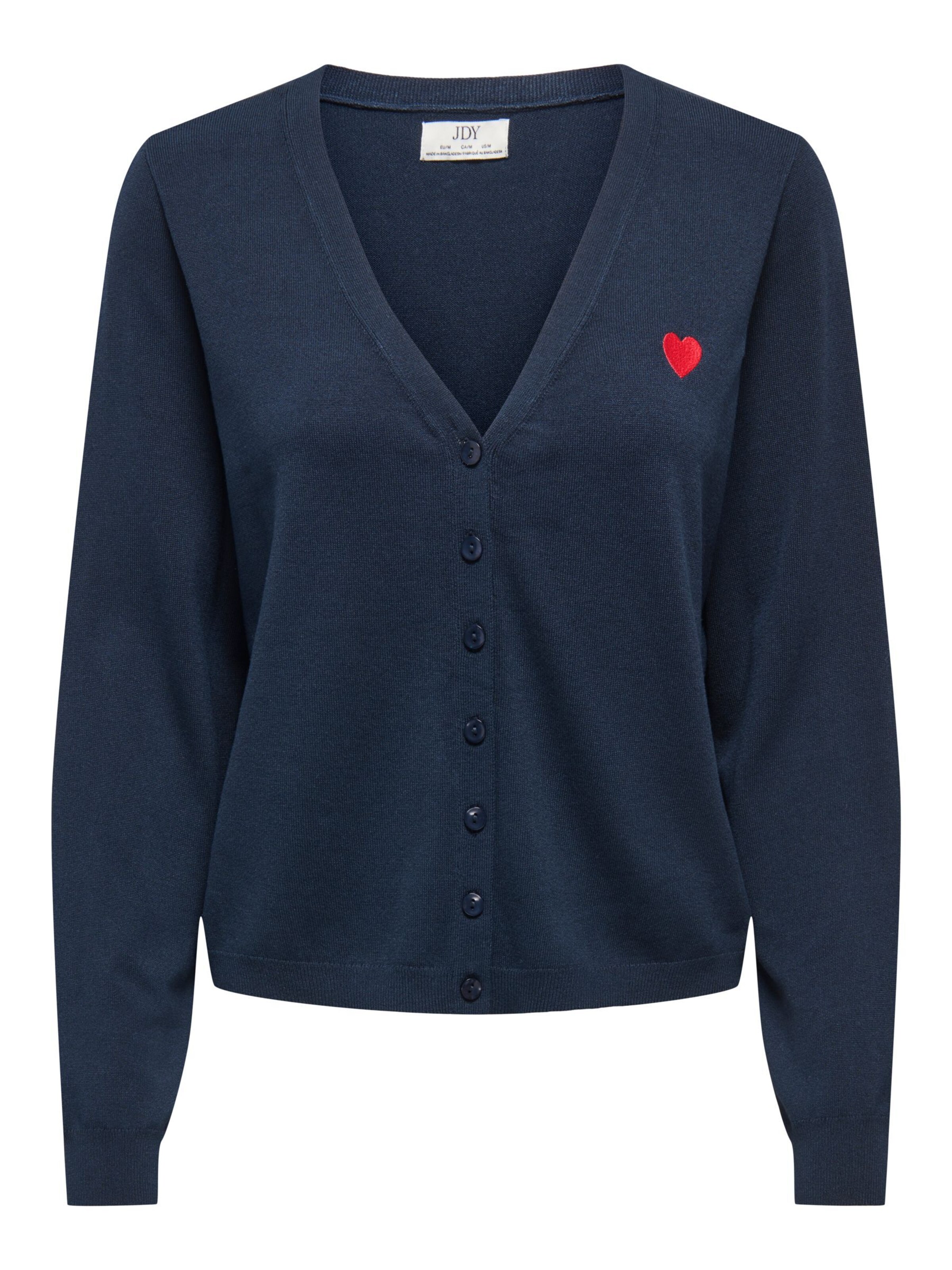 JDY Strickjacke 'JDYKate' in navy / kirschrot, Produktansicht
