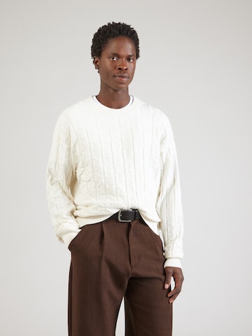 Pull-over Calvin Klein Jeans en blanc : devant