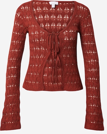 TOPSHOP Knit Cardigan in Red: front