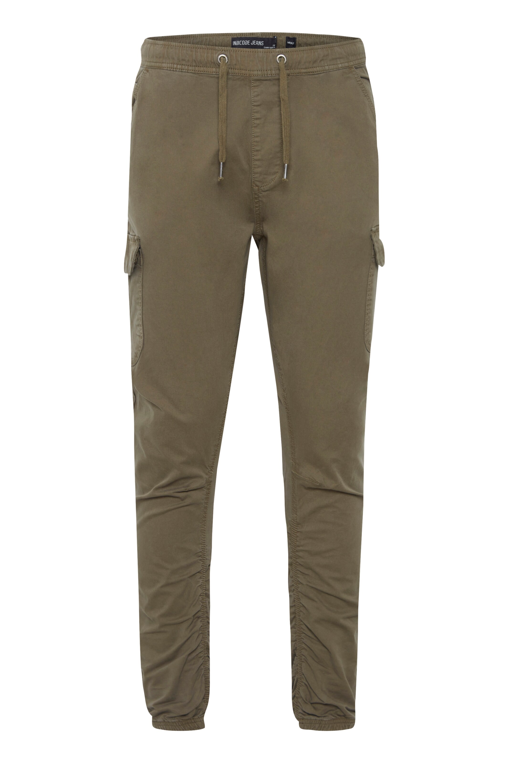 INDICODE JEANS Tapered Cargo Pants 'Gilmat' in Green: front