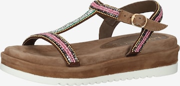 LAZAMANI Strap Sandals in Pink: front