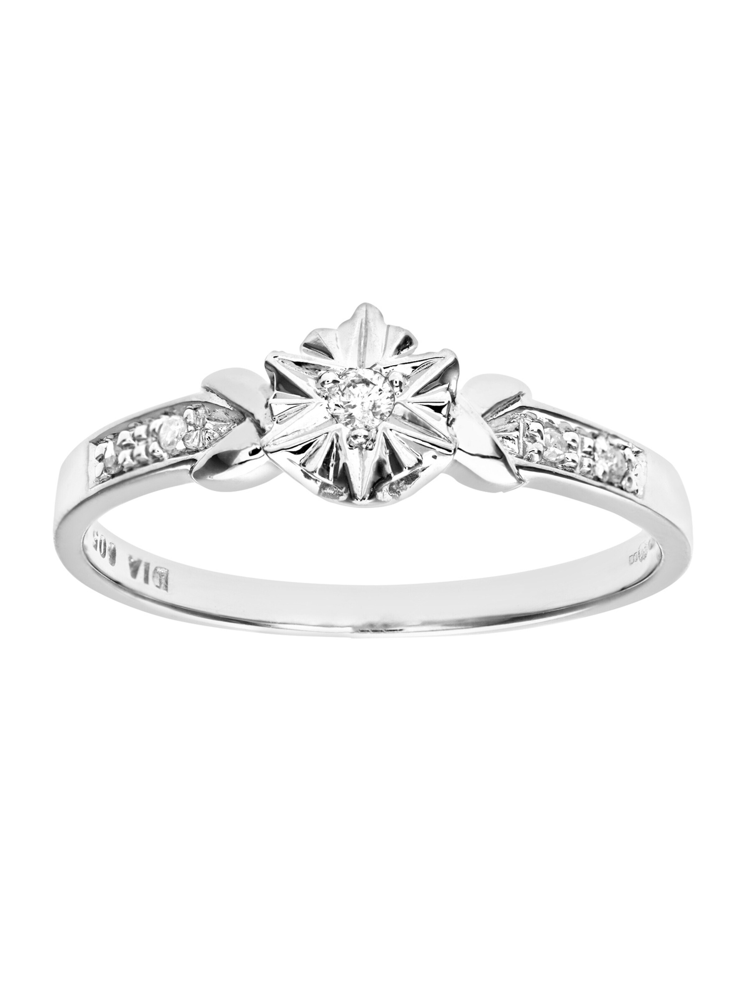 DIAMANT LETERNEL Ring 'Ring aus 375 Weißgold mit Diamant' in Silver: front