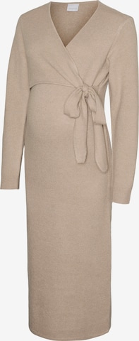 MAMALICIOUSPletena haljina 'MLFIE' - bež boja: prednji dio