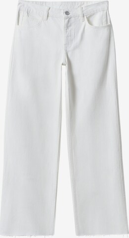 MANGO Wide leg Jeans 'Agnes' in Wit: voorkant