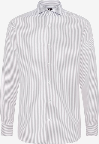 Boggi Milano Slim Fit Businesspaita 'Ultimate' värissä ruskea: etupuoli