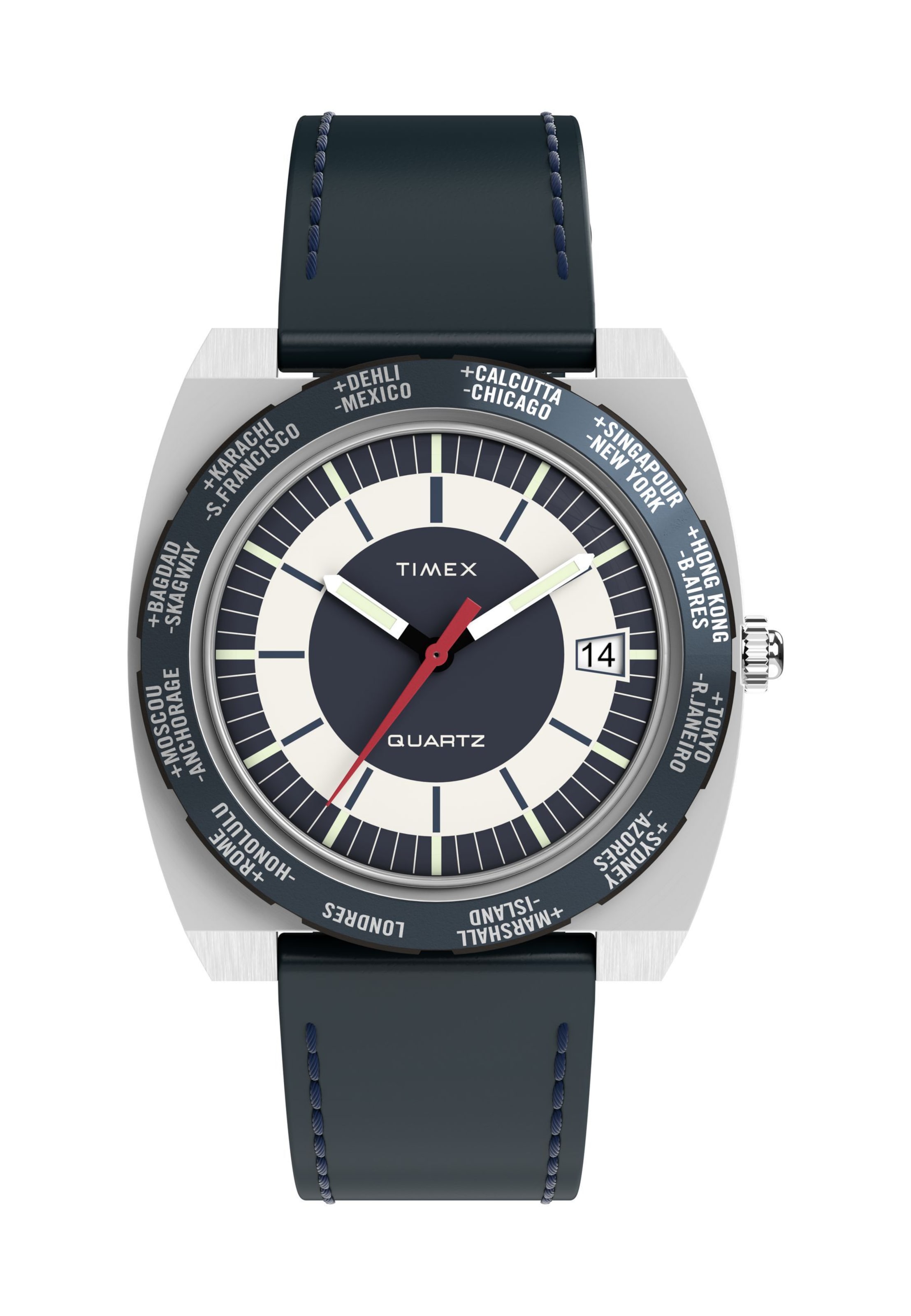 TIMEX Analoguhr in Blau: Vorderseite