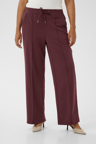 Loosefit Pantalon 'Jenna' KAFFE CURVE en marron : devant