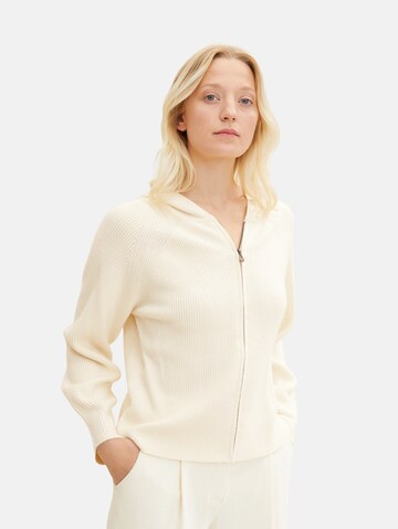 TOM TAILOR Knit Cardigan in Beige: front