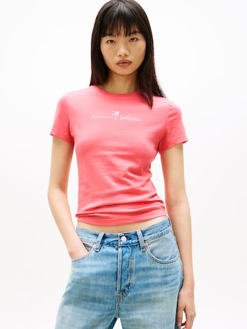 Tommy Jeans Tričko 'ESS' - Ružová: predná strana