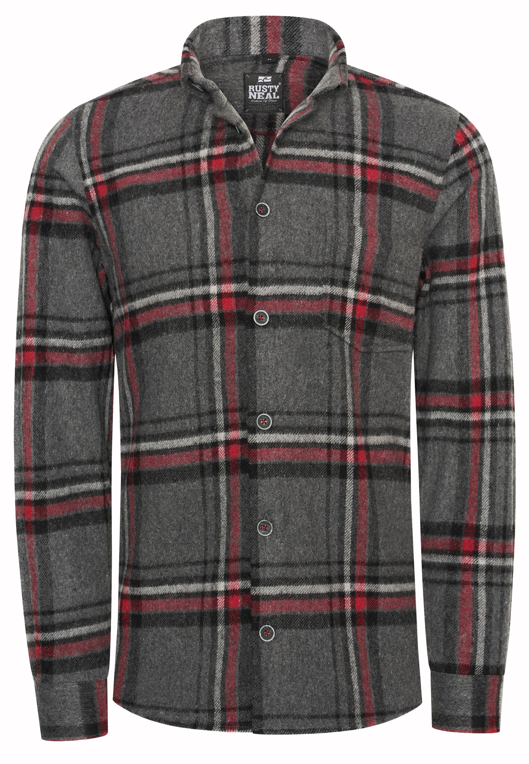 Rusty Neal Hemd in Grau: Vorderseite