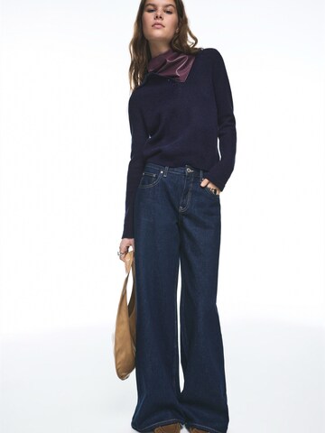Pull&Bear Wide Leg Jeans in Blau