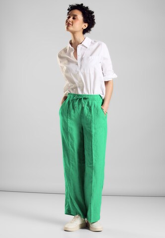 STREET ONE Wide leg Pleated Pants in Green