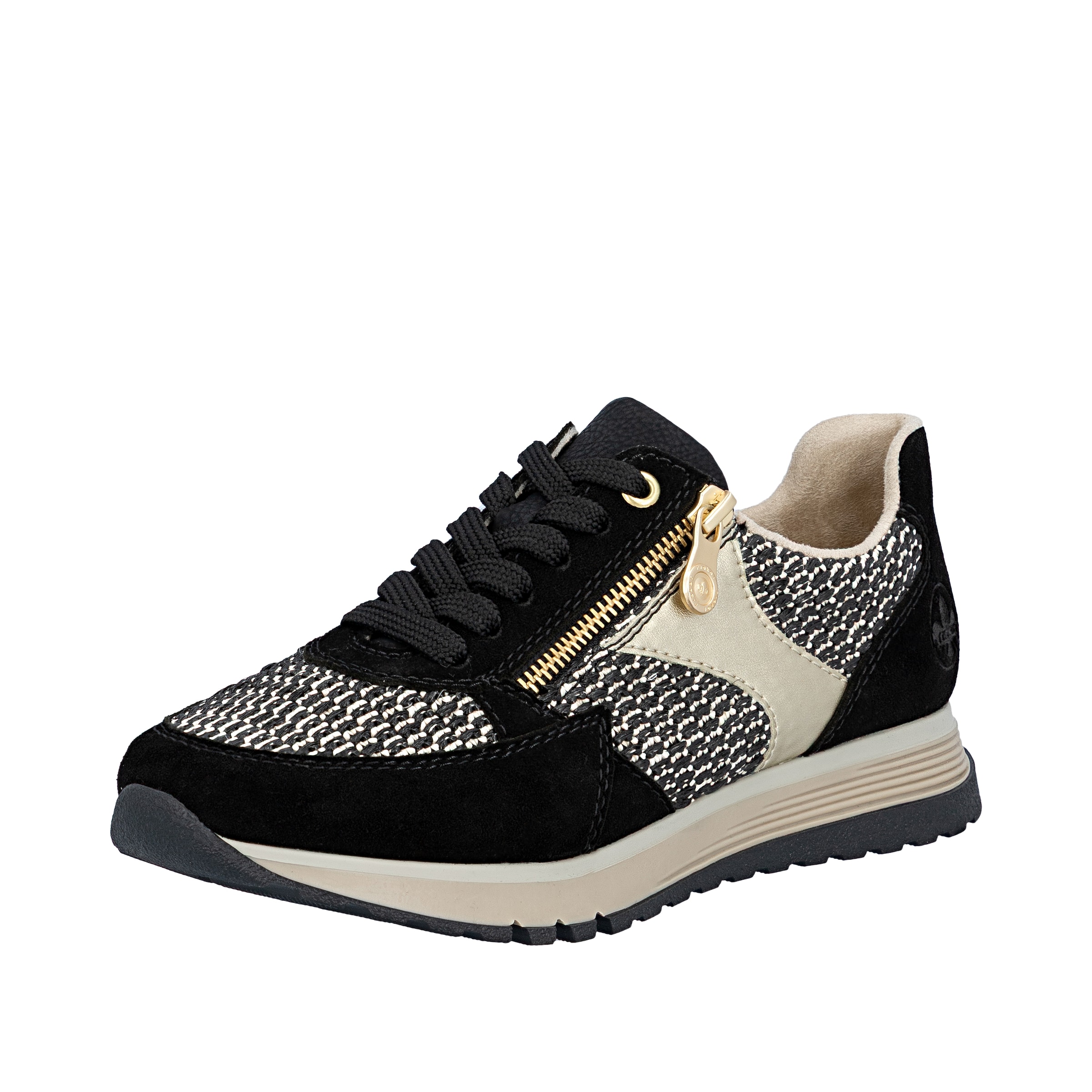 Baskets basses Rieker en noir : devant