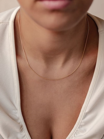 Hey Happiness Necklace 'Round Snake' in Onesize in Gold, Item view