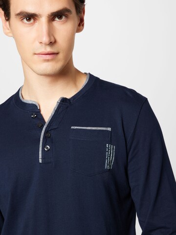 TOM TAILOR Shirt 'Serafino' in Blau
