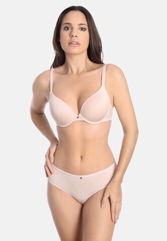 sassa T-shirt Bra 'LUXURY LACE' in Beige: front