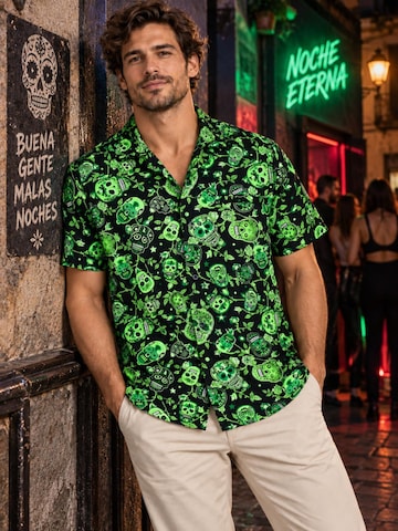 King Kameha T-shirt 'Skull' i grön