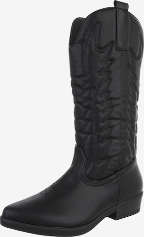 Ital-Design Cowboystiefel in Schwarz: Vorderseite