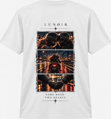 LUNØIR Studio Shirt 'Same Road Two Hearts' in Weiß: Vorderseite