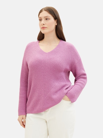 Tom Tailor Women + Sweater in Purple