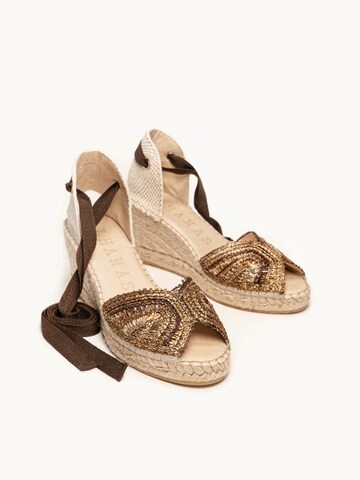 Alhamas - Sandalias 'Alpargata Cuña 7 cm' en marrón