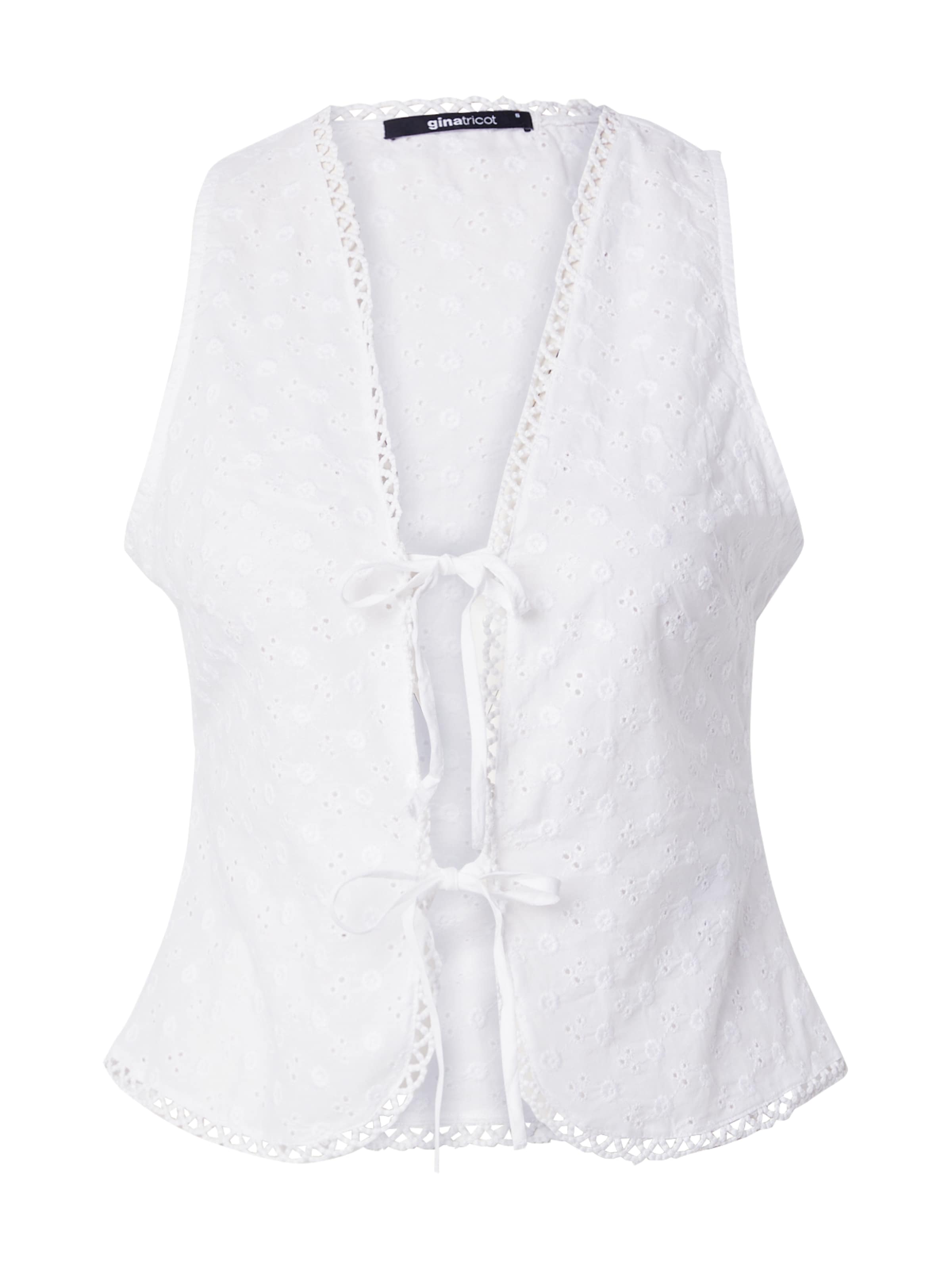 Gilet 'Anglaise' Gina Tricot en blanc : devant