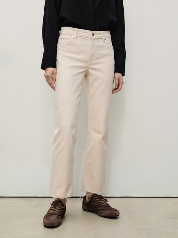 MANGO Slimfit Jeans 'SIENNA' i beige: forside