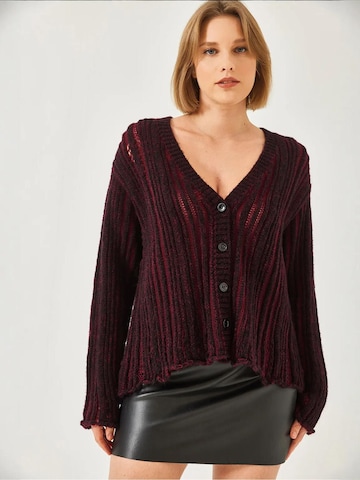 Bianco Lucci Gebreid vest in Rood: voorkant