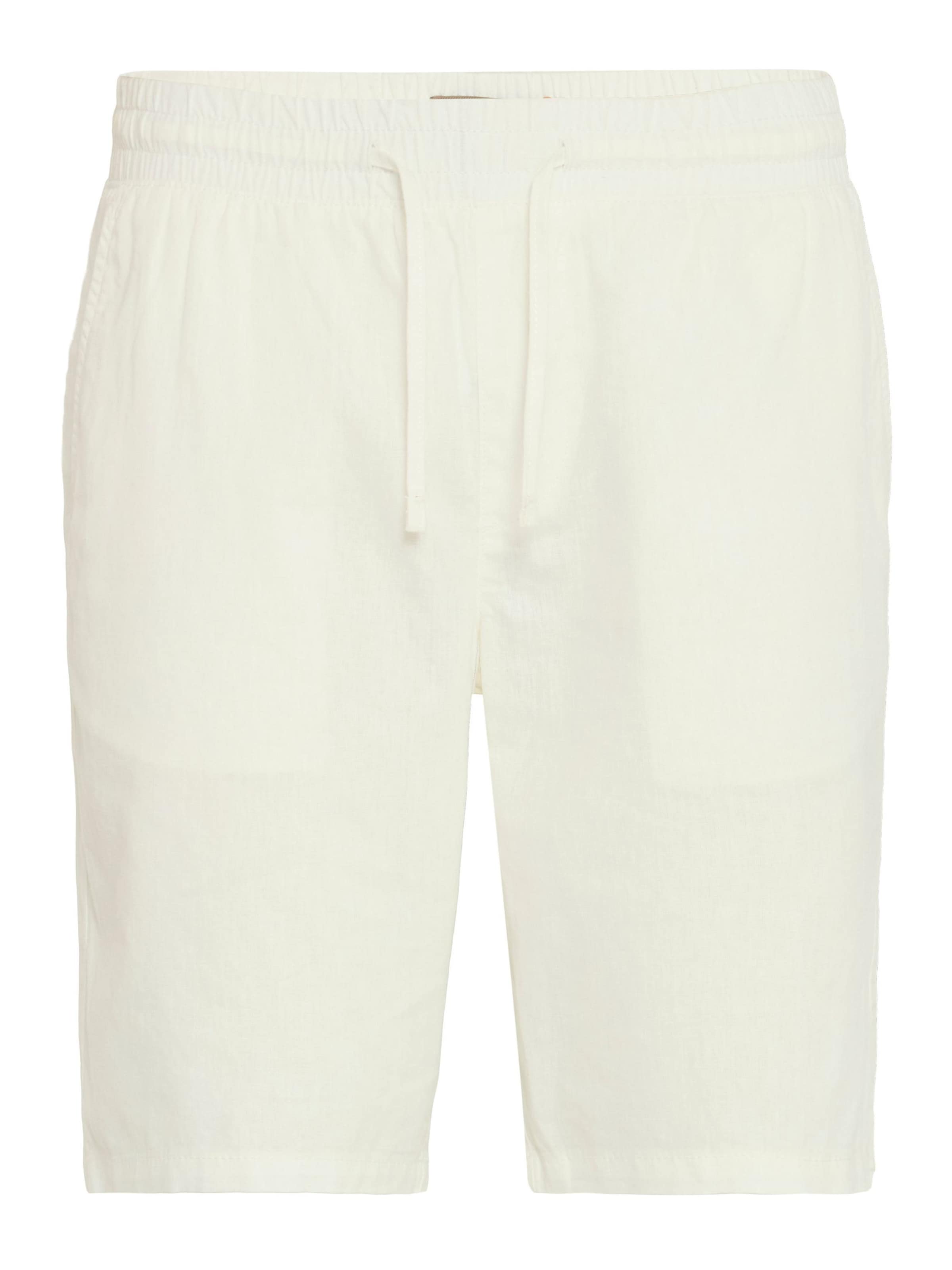 BLEND Regular Leinenhose ' BHVOLK ' mit praktischen Taschen in Weiß: Vorderseite