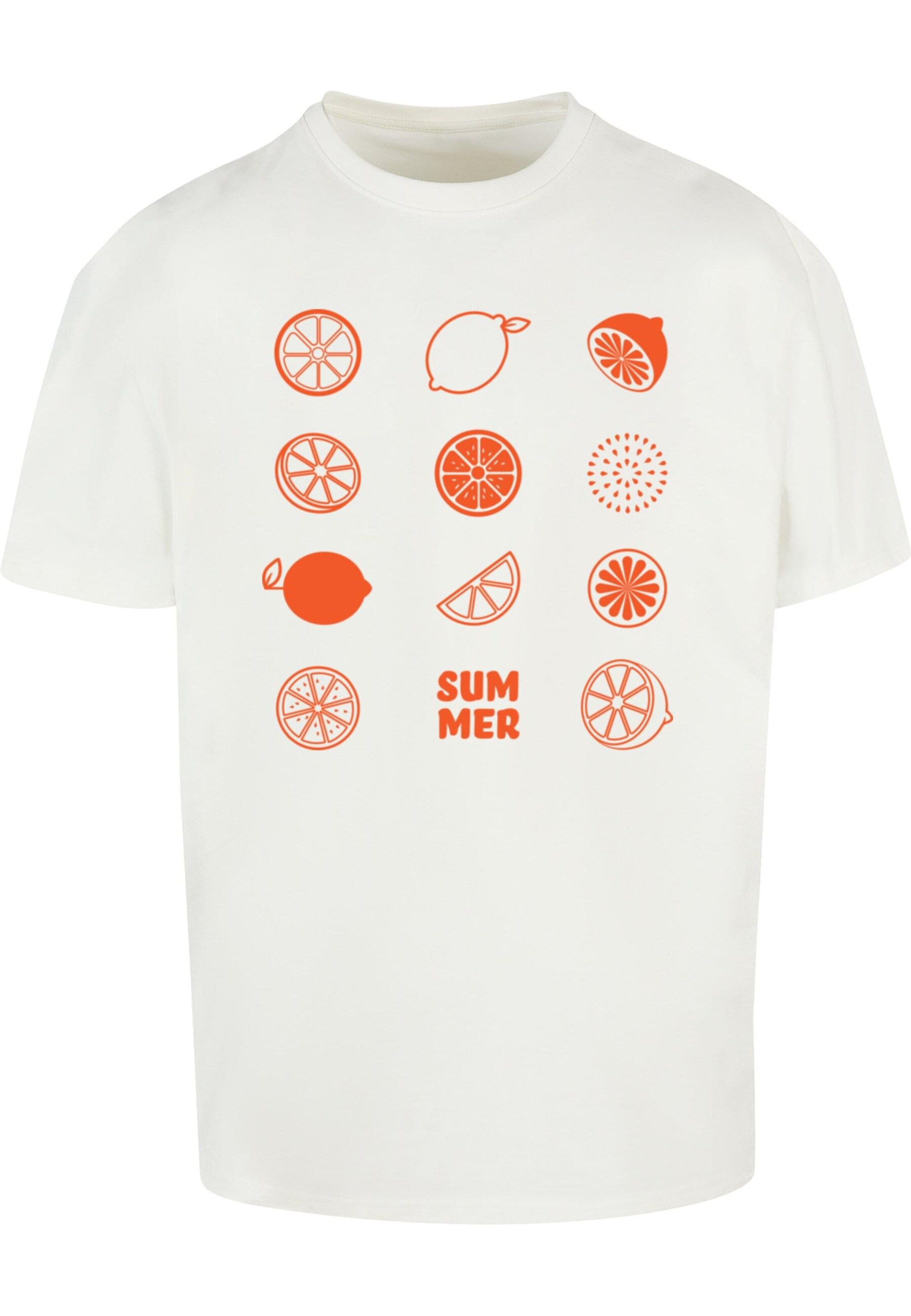 Merchcode T-Shirt 'Summer - Citrus' in Weiß: Vorderseite