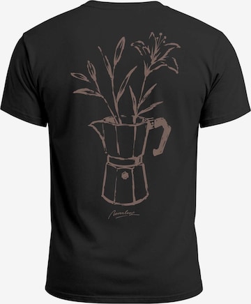 Neverless Shirt 'Mokka Flowers' in Black: front