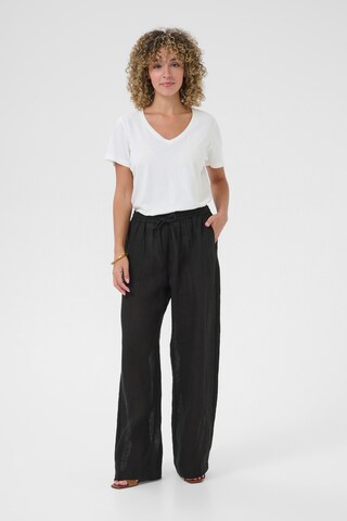 Cream Wide leg Broek 'Bellis' in Zwart