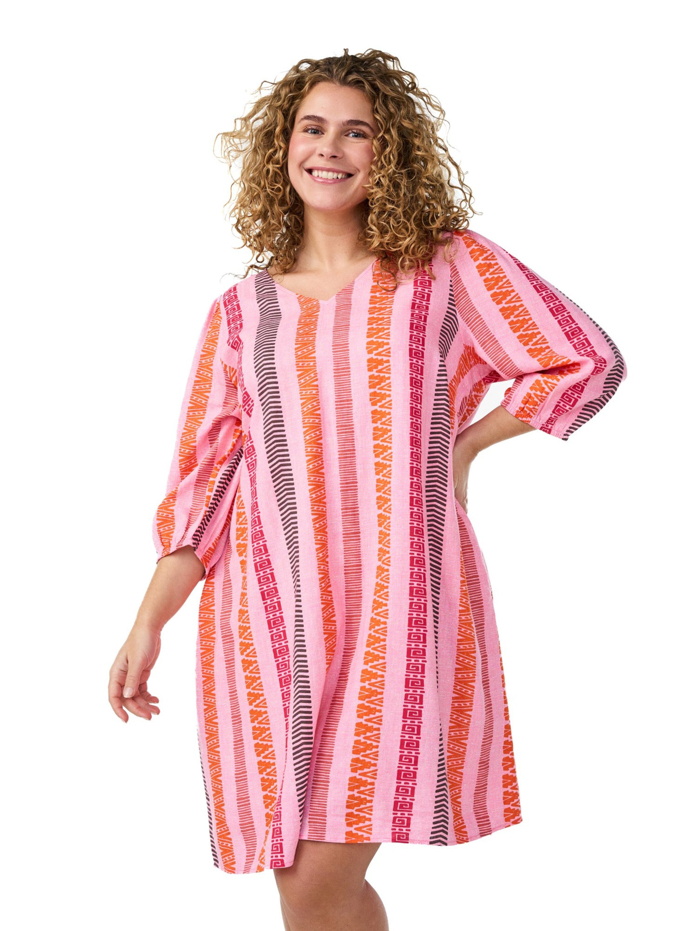Zizzi Kjole 'VLINA' i pink: forside