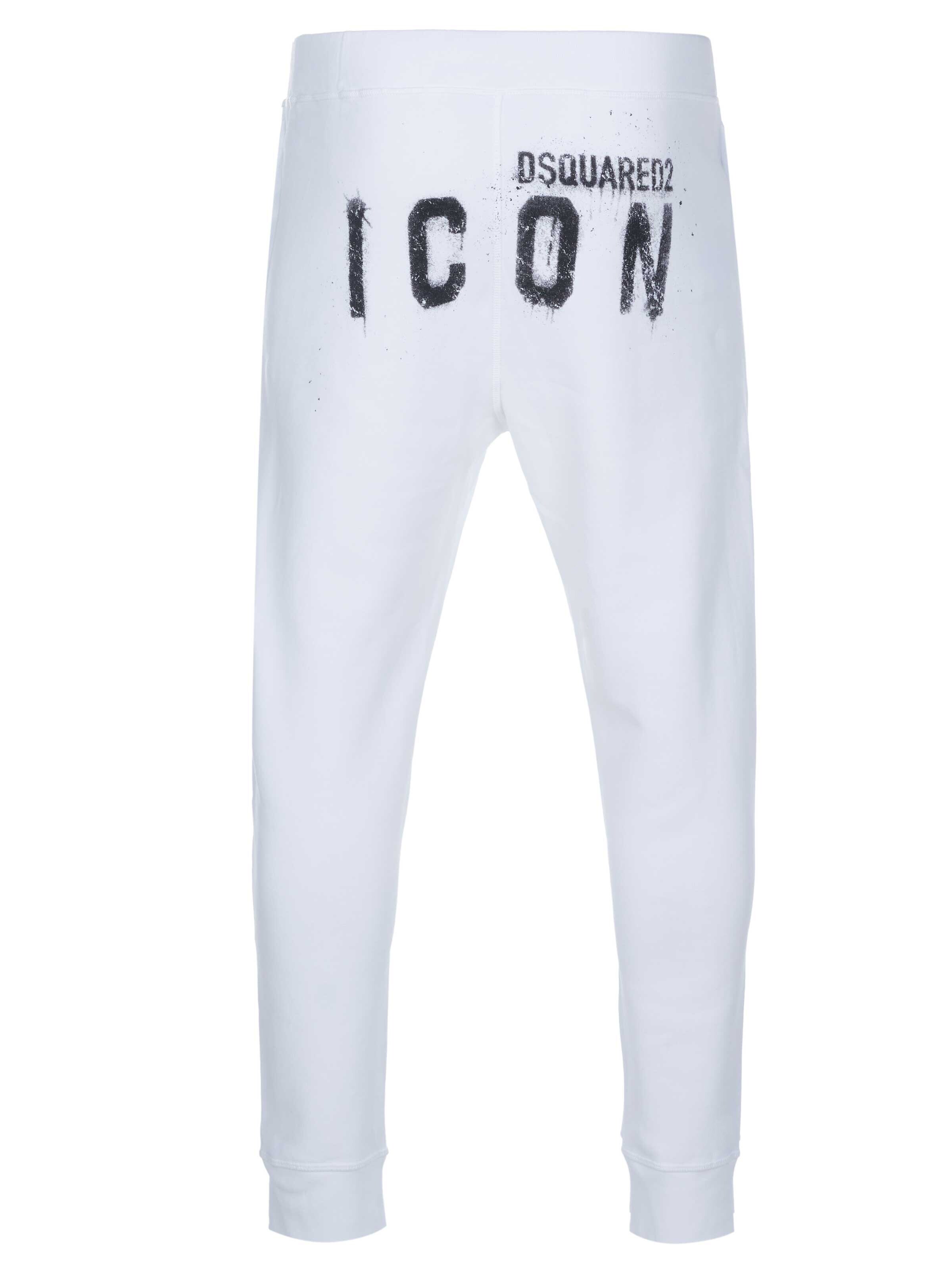 DS2 Regular Sportbyxa 'Dsquared2 Icon Spray Ski Jog Hose weiß' i vit: framsida