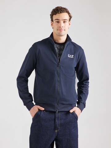 Giacca di felpa di EA7 Emporio Armani in blu: frontale