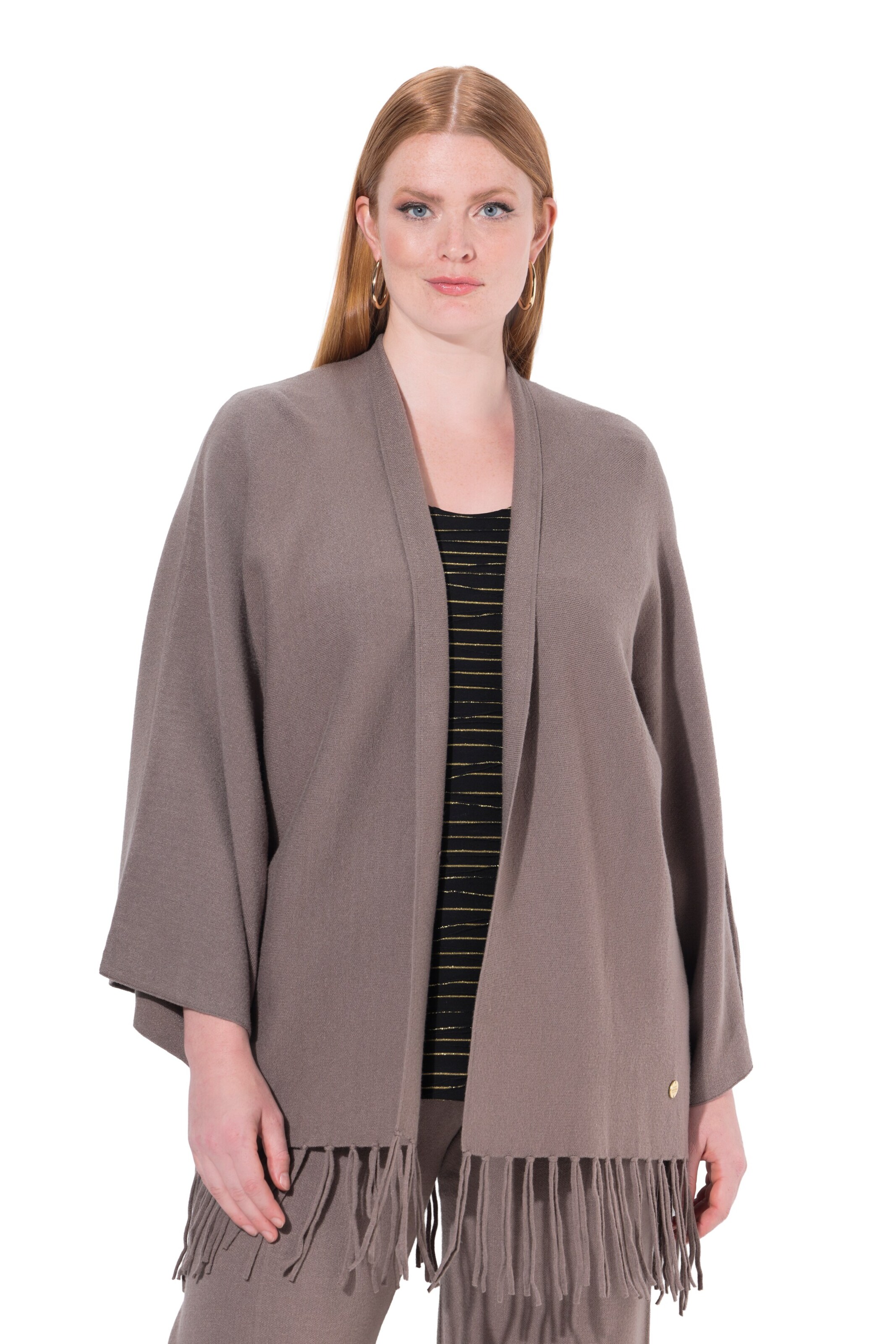 Ulla Popken Knit cardigan in Brown: front