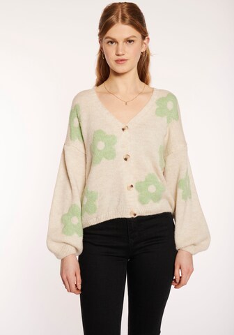 Hailys Knit Cardigan in Beige: front