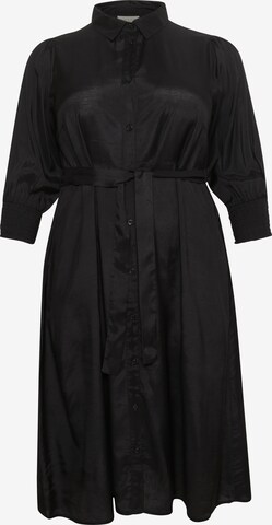 KAFFE CURVE Košilové šaty 'Cemina' – černá: přední strana